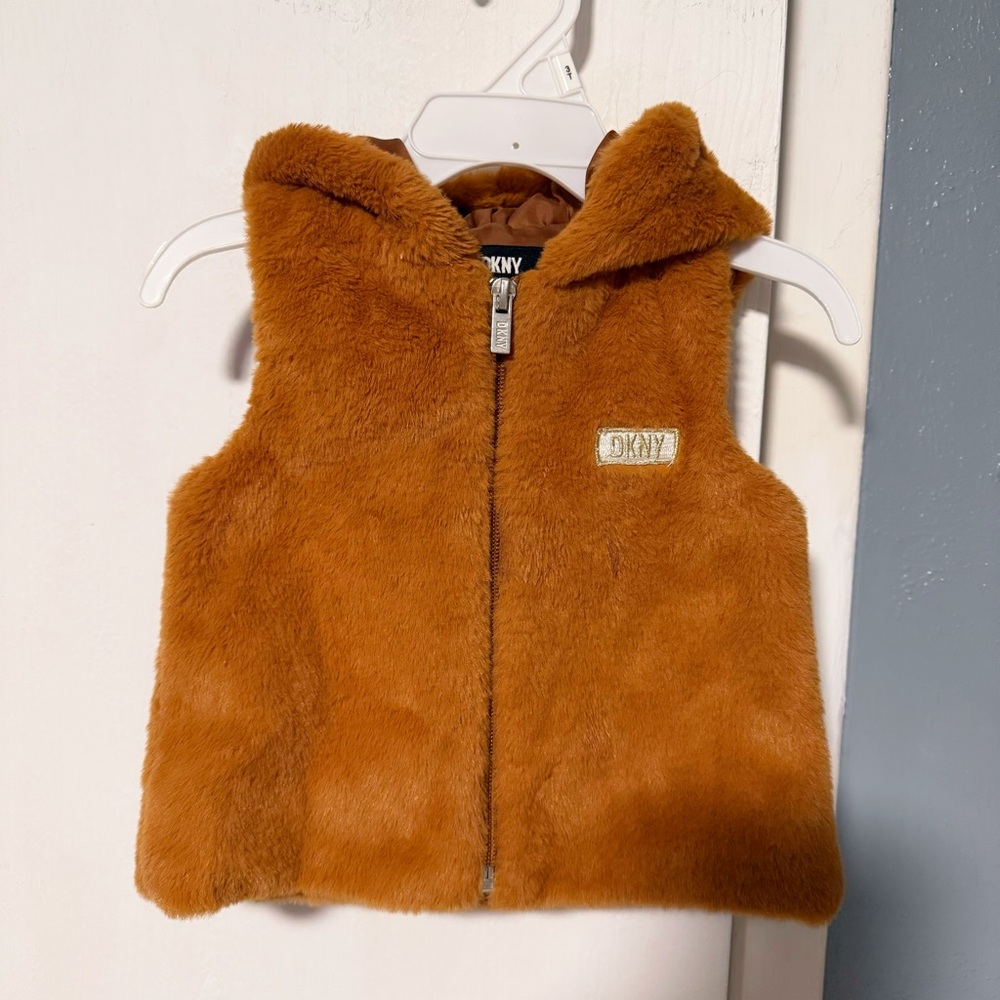 DKNY Kids Faux Fur Vest - Brown